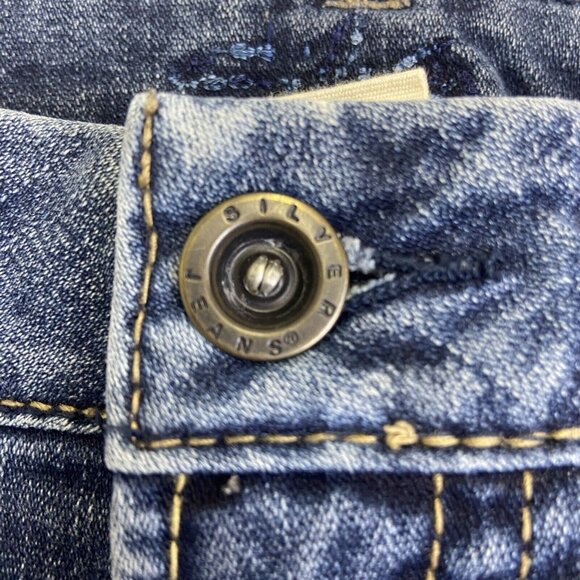 Silver Pioneer Bootcut Jeans Women's 30x30* Flare Blue Flap Pocket Denim Y2K‎ - Picture 8 of 16